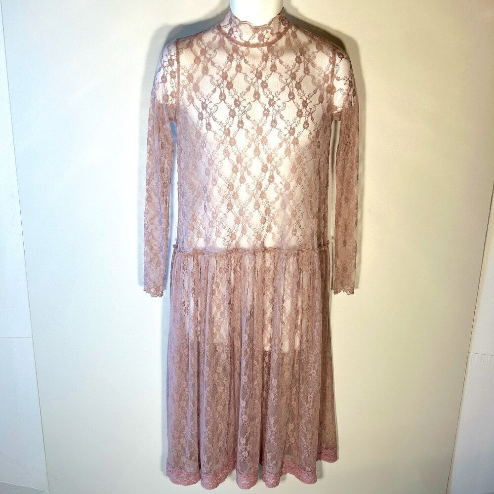 Intimately Free People SZXS Lilac Lace Sheer Dress Layering Boho Fairy Romantic